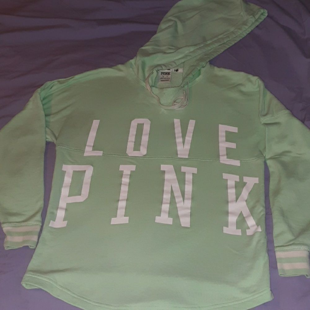Victoria's Secret Love Pink Green Hoodie XS